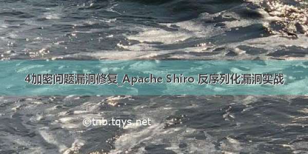 4加密问题漏洞修复_Apache Shiro 反序列化漏洞实战