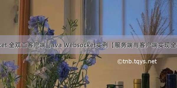 java socket 全双工客户端_Java Websocket实例【服务端与客户端实现全双工通讯】