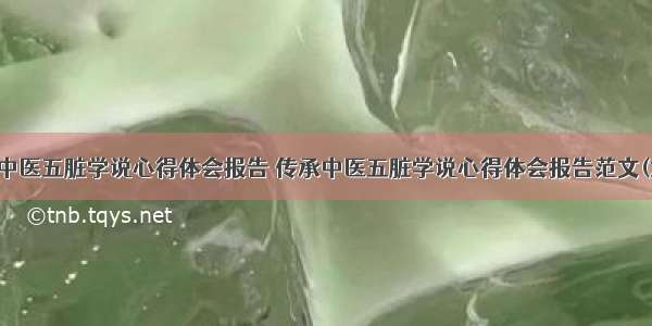 传承中医五脏学说心得体会报告 传承中医五脏学说心得体会报告范文(六篇)