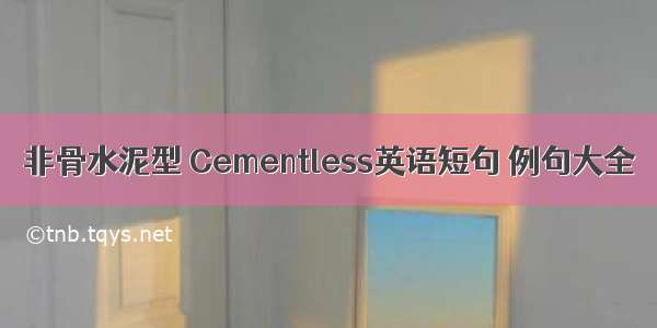 非骨水泥型 Cementless英语短句 例句大全