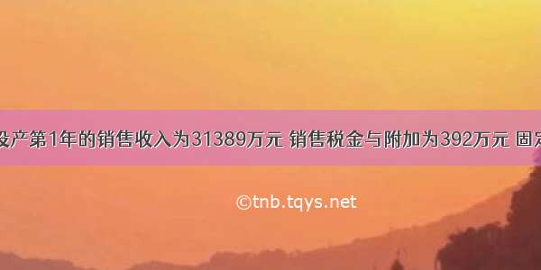 已知某项目投产第1年的销售收入为31389万元 销售税金与附加为392万元 固定成本为105