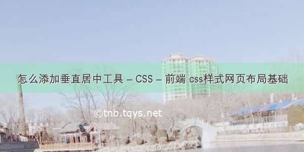 怎么添加垂直居中工具 – CSS – 前端 css样式网页布局基础