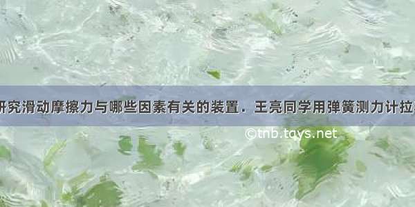 如图所示是研究滑动摩擦力与哪些因素有关的装置．王亮同学用弹簧测力计拉着木块A在水