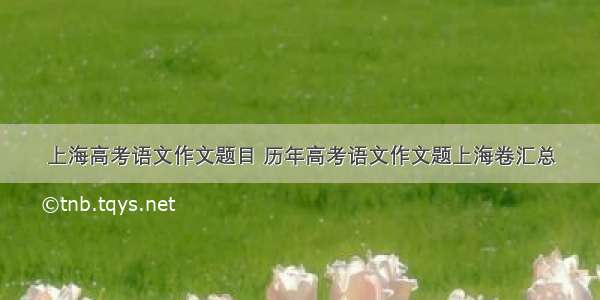 上海高考语文作文题目 历年高考语文作文题上海卷汇总