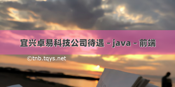 宜兴卓易科技公司待遇 – java – 前端