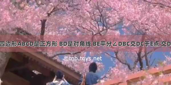 已知：如图 四边形ABCD是正方形 BD是对角线 BE平分∠DBC交DC于E点 交DF于M F是BC