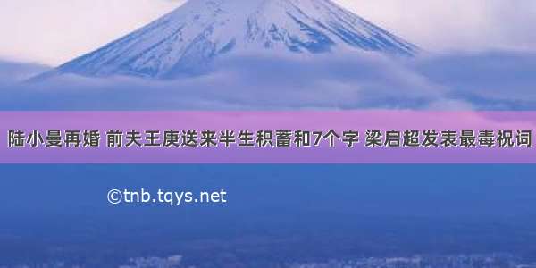 陆小曼再婚 前夫王庚送来半生积蓄和7个字 梁启超发表最毒祝词