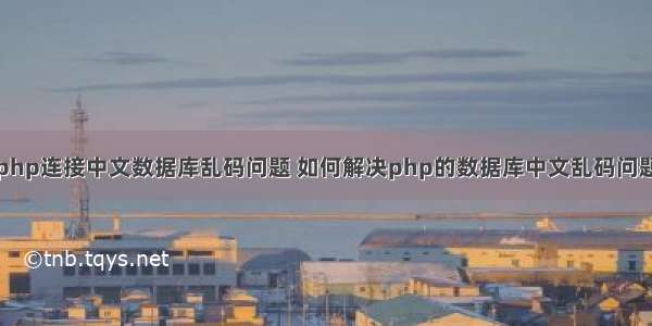 php连接中文数据库乱码问题 如何解决php的数据库中文乱码问题