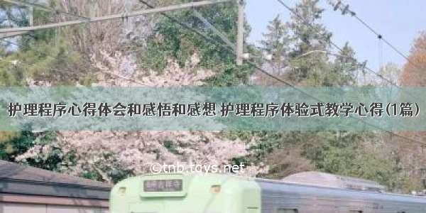 护理程序心得体会和感悟和感想 护理程序体验式教学心得(1篇)