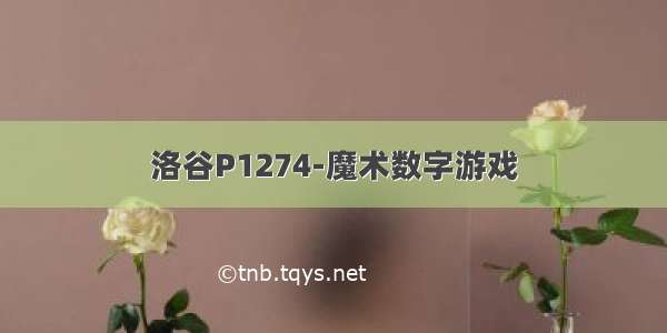 洛谷P1274-魔术数字游戏