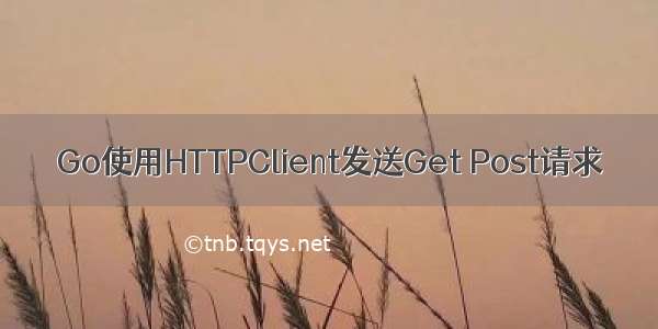 Go使用HTTPClient发送Get Post请求