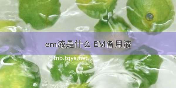 em液是什么 EM备用液