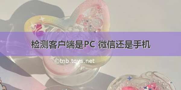 检测客户端是PC 微信还是手机