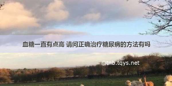 血糖一直有点高 请问正确治疗糖尿病的方法有吗