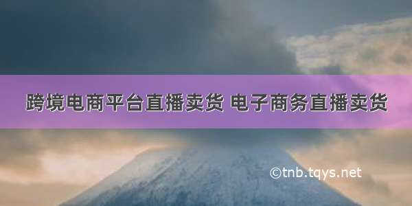 跨境电商平台直播卖货 电子商务直播卖货