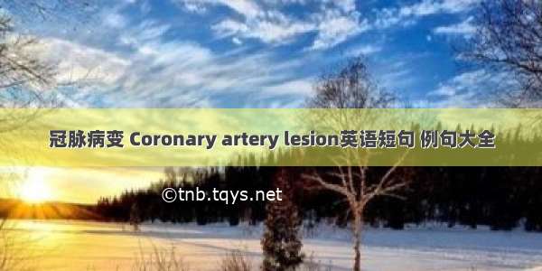 冠脉病变 Coronary artery lesion英语短句 例句大全