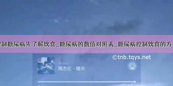 控制糖尿病先了解饮食_糖尿病的数值对照表_糖尿病控制饮食的方法