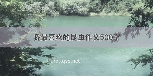 我最喜欢的昆虫作文500字