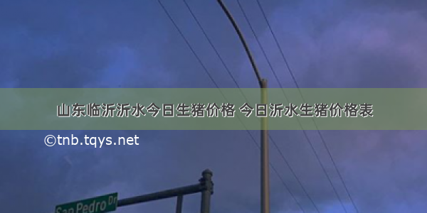 山东临沂沂水今日生猪价格 今日沂水生猪价格表