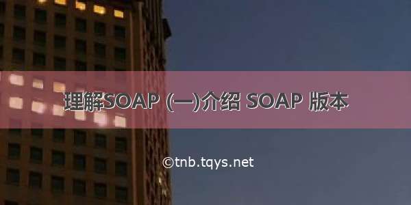 理解SOAP (一)介绍 SOAP 版本