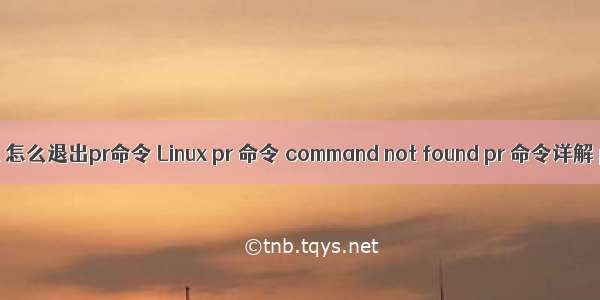 linux 怎么退出pr命令 Linux pr 命令 command not found pr 命令详解 pr 