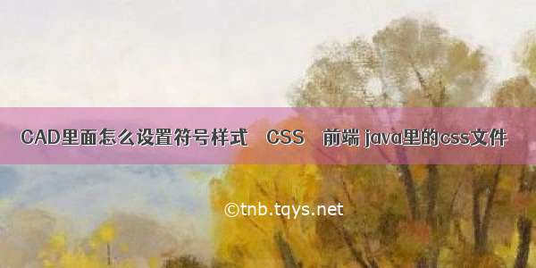 CAD里面怎么设置符号样式 – CSS – 前端 java里的css文件