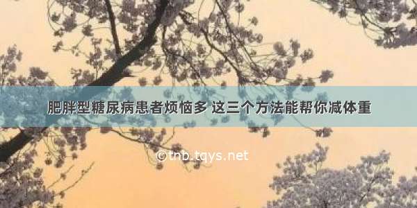 肥胖型糖尿病患者烦恼多 这三个方法能帮你减体重