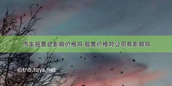 汽车股票会影响价格吗 股票价格对公司有影响吗