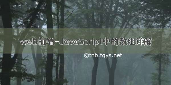 web前端-JavaScript中的数组详解