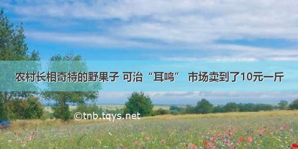 农村长相奇特的野果子 可治“耳鸣” 市场卖到了10元一斤
