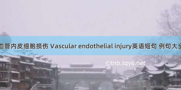 血管内皮细胞损伤 Vascular endothelial injury英语短句 例句大全