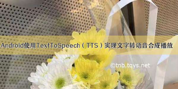 Android使用TextToSpeech（TTS）实现文字转语音合成播放