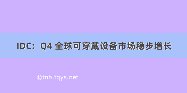 IDC：Q4 全球可穿戴设备市场稳步增长