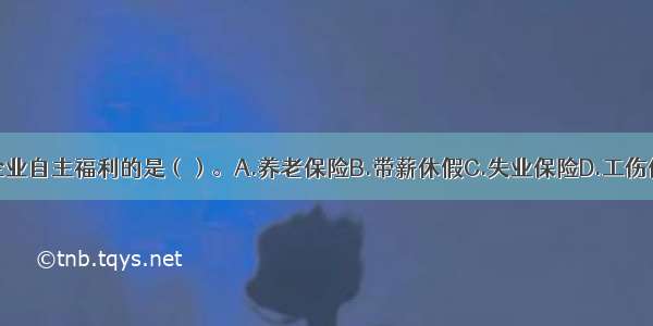 下列属于企业自主福利的是（）。A.养老保险B.带薪休假C.失业保险D.工伤保险ABCD