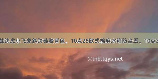 10点20卡通跳跳虎小飞象斜跨硅胶背包。10点25欧式棉麻冰箱防尘罩。10点30秋天必备A 