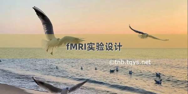 fMRI实验设计