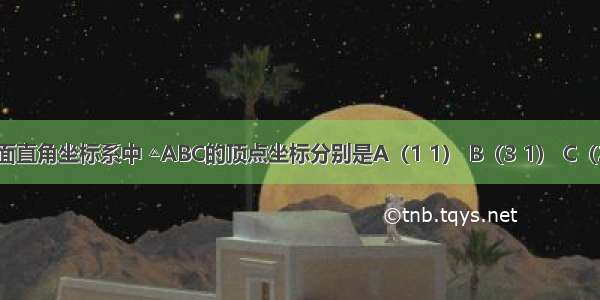 如图 平面直角坐标系中 △ABC的顶点坐标分别是A（1 1） B（3 1） C（2 2） 当