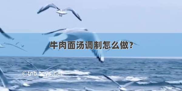 牛肉面汤调制怎么做？