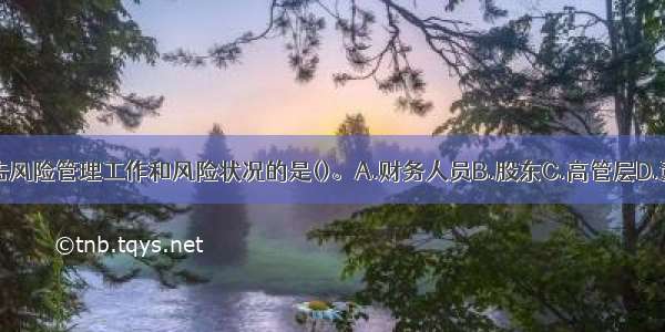 向董事会报告风险管理工作和风险状况的是()。A.财务人员B.股东C.高管层D.董事长ABCD