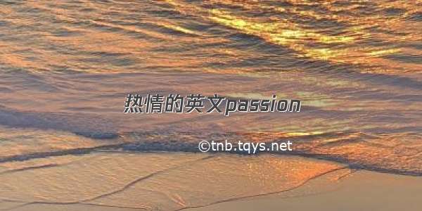 热情的英文passion