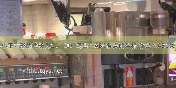 已知网格中最小正方形的边长为1．（1）写出△ABC各点的坐标 作出△ABC关于y轴对称△A