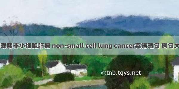 中晚期非小细胞肺癌 non-small cell lung cancer英语短句 例句大全