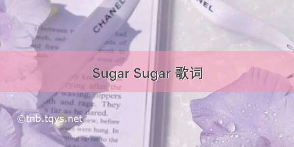 Sugar Sugar 歌词