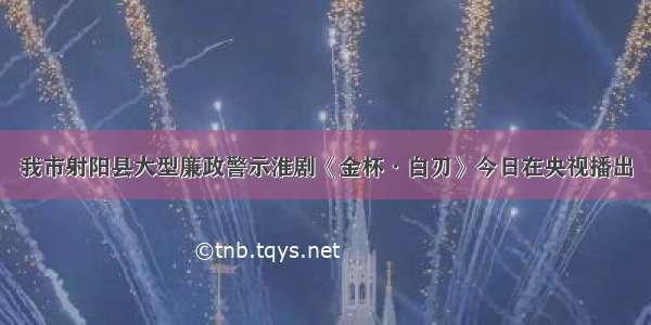 我市射阳县大型廉政警示淮剧《金杯·白刃》今日在央视播出