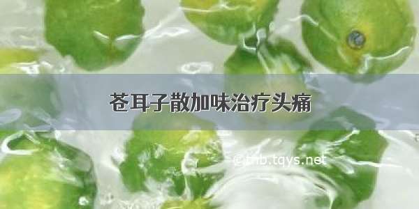 苍耳子散加味治疗头痛