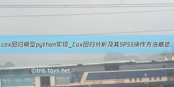 cox回归模型python实现_Cox回归分析及其SPSS操作方法概述