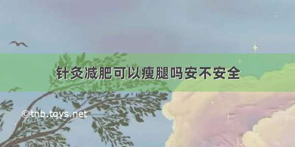 针灸减肥可以瘦腿吗安不安全