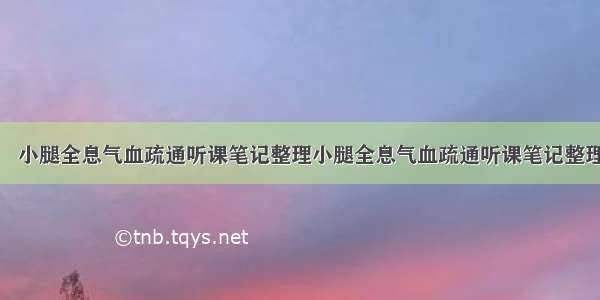 ​小腿全息气血疏通听课笔记整理小腿全息气血疏通听课笔记整理