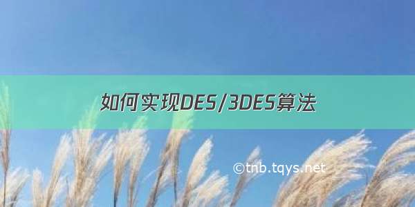 如何实现DES/3DES算法