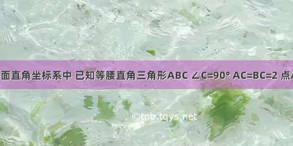 如图 在平面直角坐标系中 已知等腰直角三角形ABC ∠C=90° AC=BC=2 点A C分别在